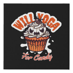 Cupcake Halloween idea for Moms Yoga Faux Canvas Print