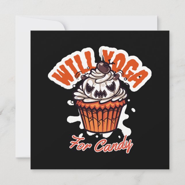 Cupcake Halloween idea for Moms Yoga Invitation (Front)