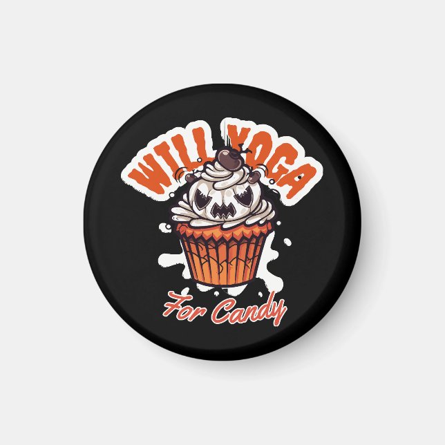 Cupcake Halloween idea for Moms Yoga Magnet (Front)