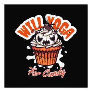 Cupcake Halloween idea for Moms Yoga Photo Print