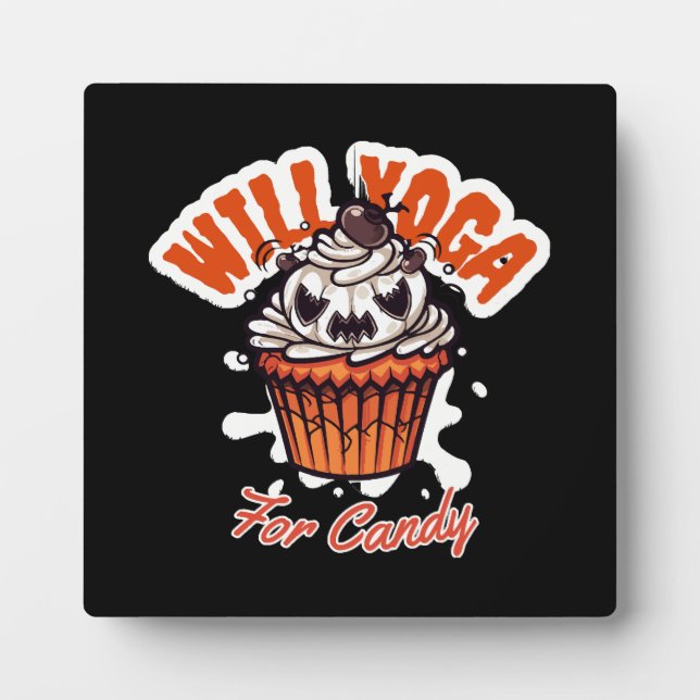 Cupcake Halloween idea for Moms Yoga Plaque (Front)