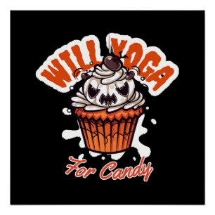 Cupcake Halloween idea for Moms Yoga Poster