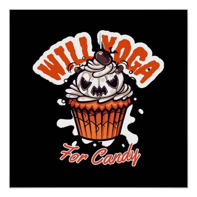 Cupcake Halloween idea for Moms Yoga Poster (Front)