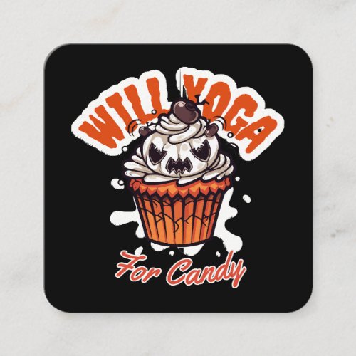 Cupcake Halloween idea for Moms Yoga Square Business Card