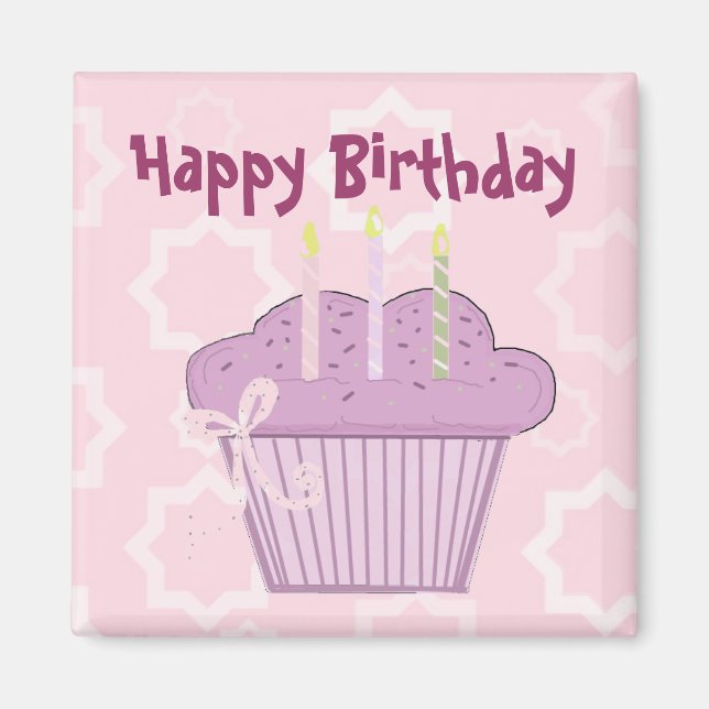 Cupcake Happy Birthday Magnet (Front)