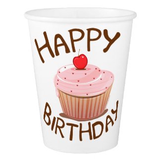 Cupcake Happy Birthday Paper Cup