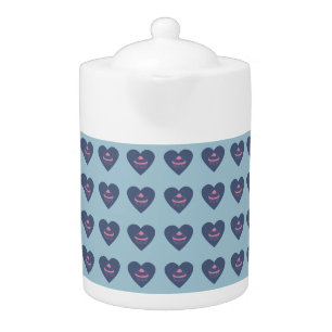 cupcake heart teal pink teapot