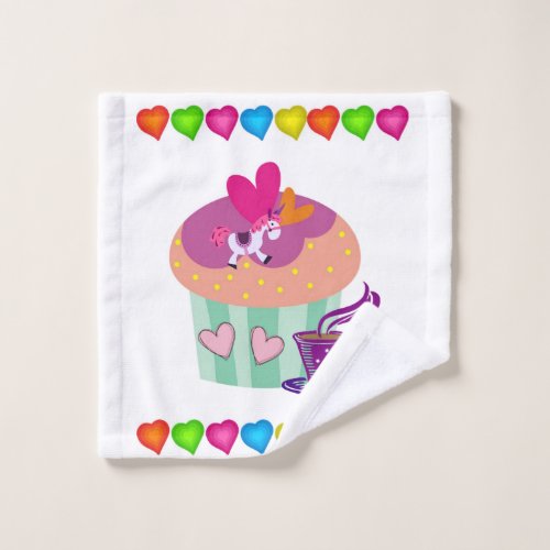 Cupcake Hearts  Bathroom Towel Sets