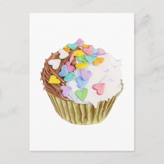 Cupcake Hearts Postcard (Front)