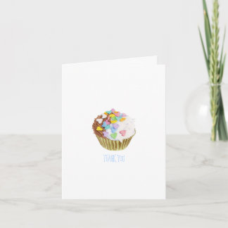 Cupcake Hearts Thank You Note Card