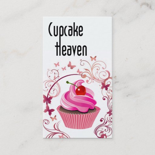 Customizable "Cupcake Heaven" - Confections Desserts Pastries Business Card Template