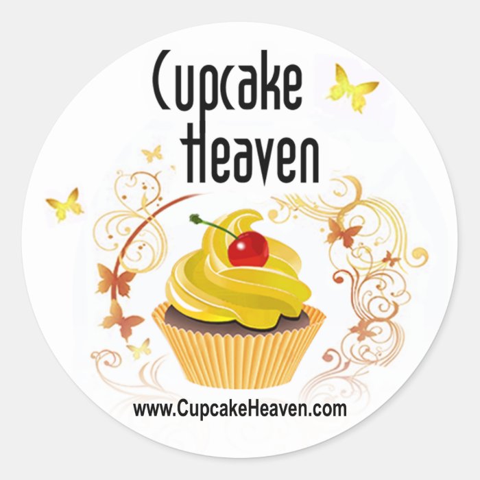 "Cupcake Heaven"   Confections Desserts Pastries Round Sticker