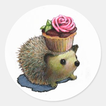 Cupcake Hedgehogs Stickers by goldersbug at Zazzle