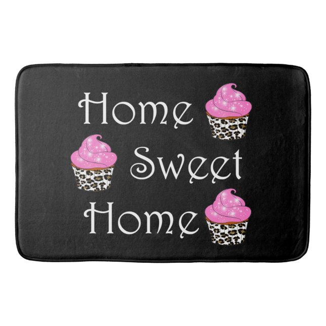 Cupcake "Home Sweet Home" Bathroom Mat (Front)