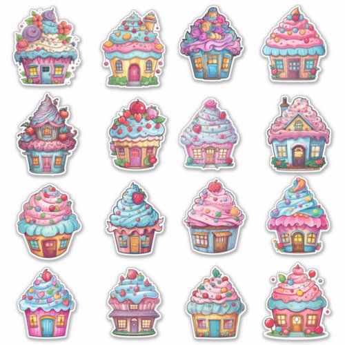 Cupcake House 16 Pack Sticker