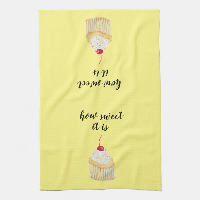 Cupcake How Sweet It Is Kitchen Towel (Vertical)