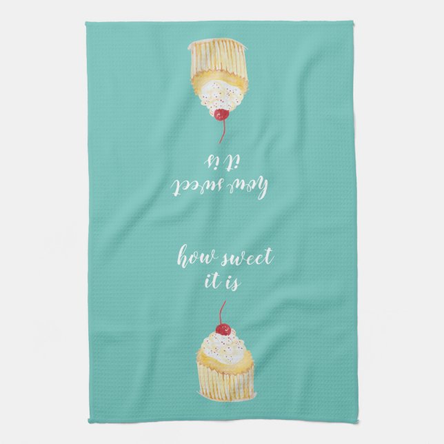 Cupcake How Sweet It Is Kitchen Towel (Vertical)