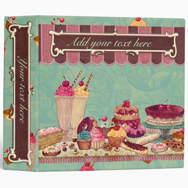 Cupcake & Ice Cream Binder Notebook (Front/Spine)