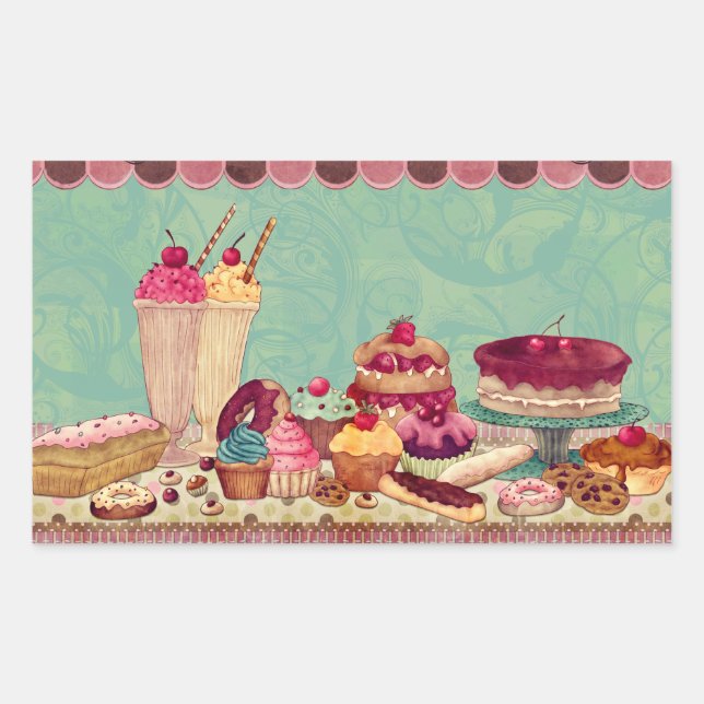 Cupcake & Ice Cream Treats Stickers (Front)