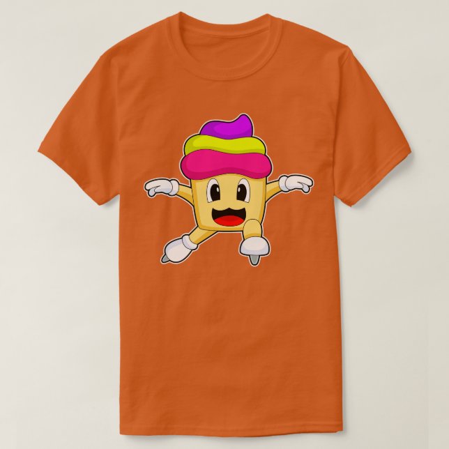 Cupcake Ice skating Ice skates T-Shirt (Design Front)