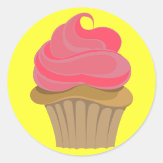Cupcake Illustration Classic Round Sticker