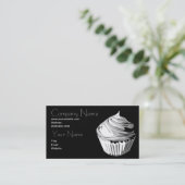 Cupcake in grays business card template (Standing Front)