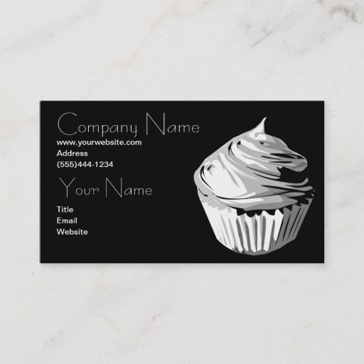 Customizable Cupcake in grays business card template