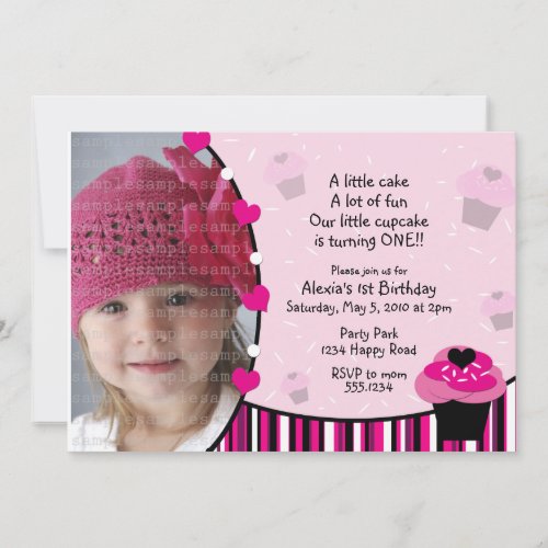 Cupcake Invitation or Thank You Card
