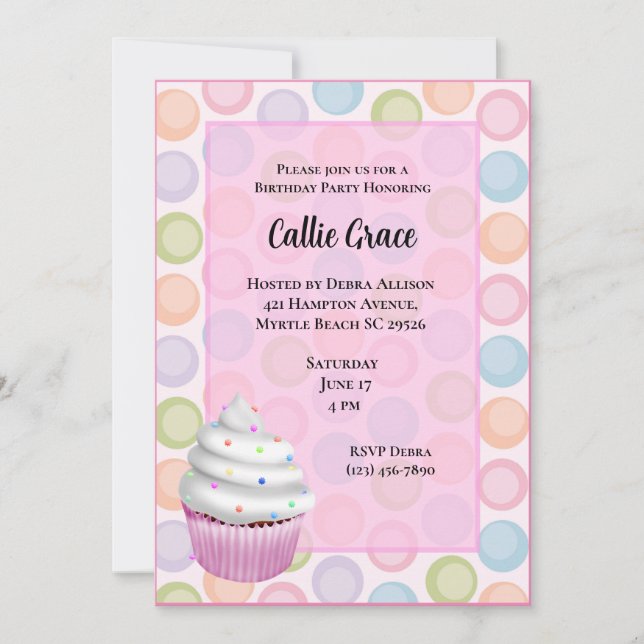 Cupcake Invitations (Front)