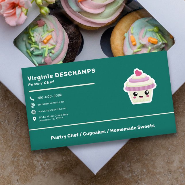 Cupcake Kawaii for Pastry Chef Business Card (Cupcake Kawaii for Pastry Chef Business Card)