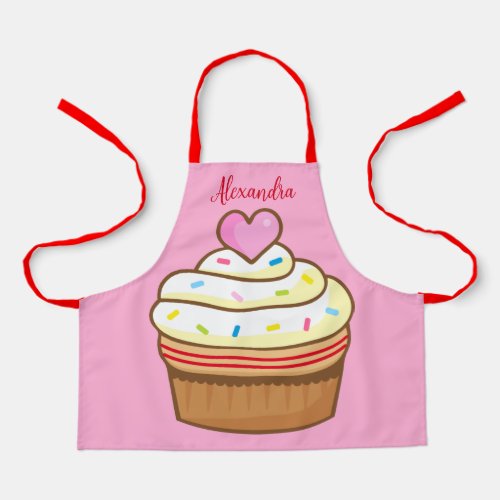 Cupcake Kids NAME baking apron retro