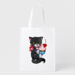 Cupcake Kitten - Cute cat art Reusable Grocery Bag