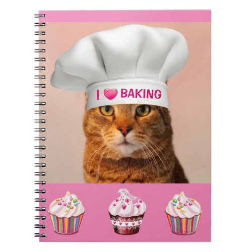 Cupcake Kitty I Love Baking Notebook