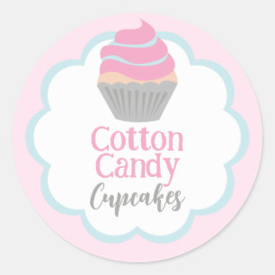 Cupcake Label   Cotton Candy   Scallop Circle