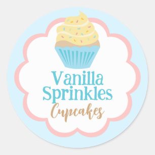 Cupcake Label   Vanilla   Scallop Circle