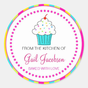 Cupcake Labels, From the Kitchen Of... Classic Round Sticker