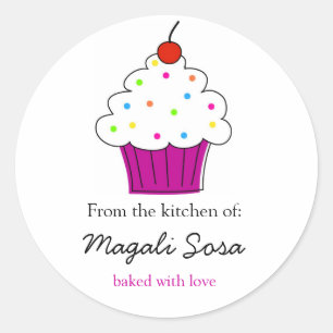 Cupcake labels, From the Kitchen Of... Classic Round Sticker