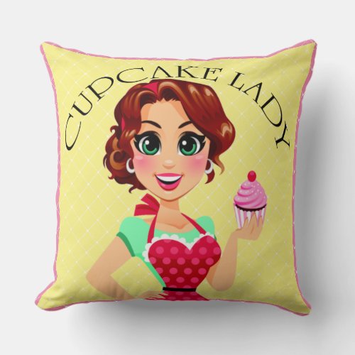 Cupcake Lady Pillow