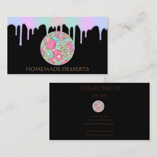 Cupcake Logo Bakery Chef,cute Business Card (Front/Back)