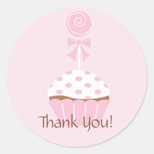 Cupcake Lollipop Happy Birthday Thank You Sticker