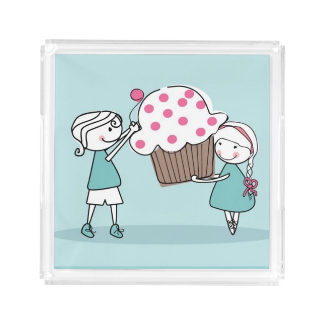 Cupcake Love Acrylic Tray (Front)