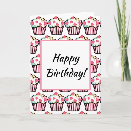 Cupcake Love Birthday Holiday Card