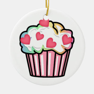 Cupcake Love Ceramic Ornament