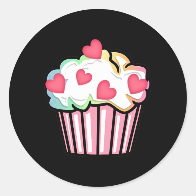 Cupcake Love Classic Round Sticker (Front)