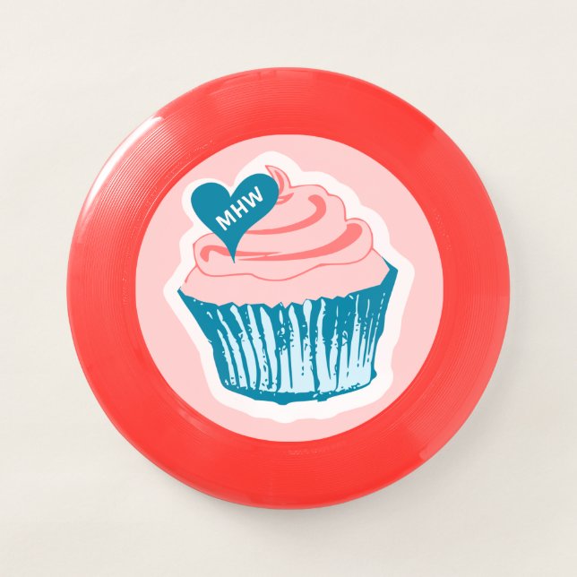 Cupcake Love custom monogram frisbee (Front)