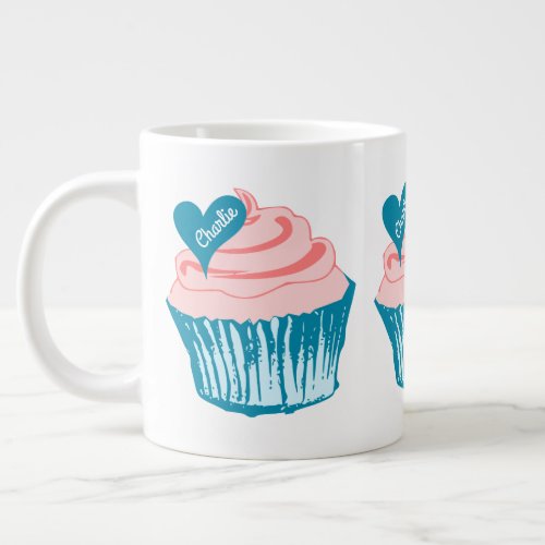 Cupcake Love custom name Jumbo mug