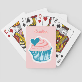 Cupcake Love custom name playing cards