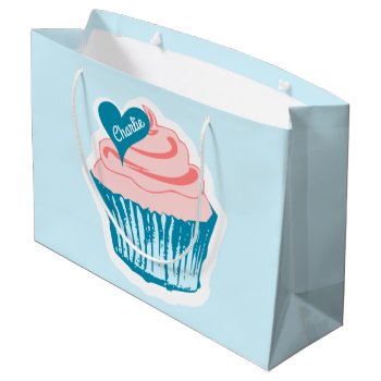 Cupcake Love Custom Text Gift Bag by PizzaRiia at Zazzle