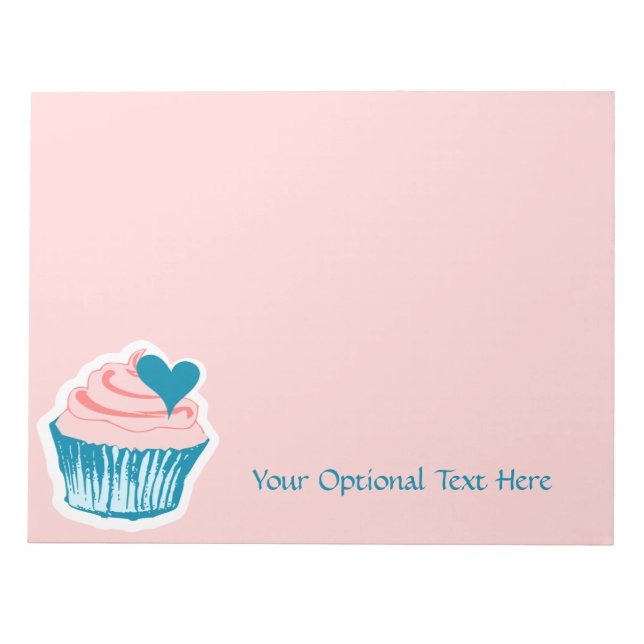 Cupcake Love custom text notepads (Front)