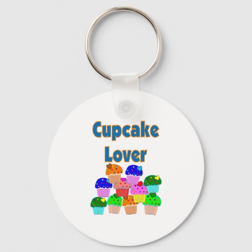 Cupcake Lover___Mound of Bright colored cupcakes Keychain